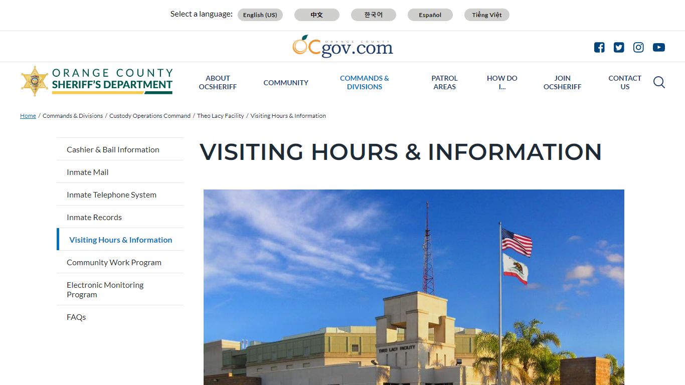 Visiting Hours & Information | Orange County, California ...